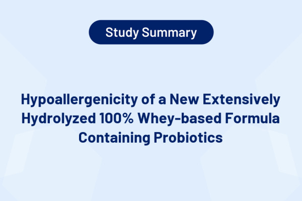 Hypoallergenicity of a New Extensively Hydrolyzed 100% Whey-based Formula Containing Probiotics