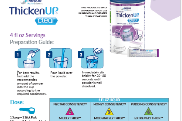 ThickenUp Clear Preparation Guide (4 fl oz)