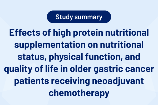Effects of high protein ONS Effects of high protein ONS